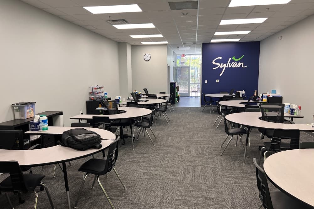 desks inside Sylvan Learning center