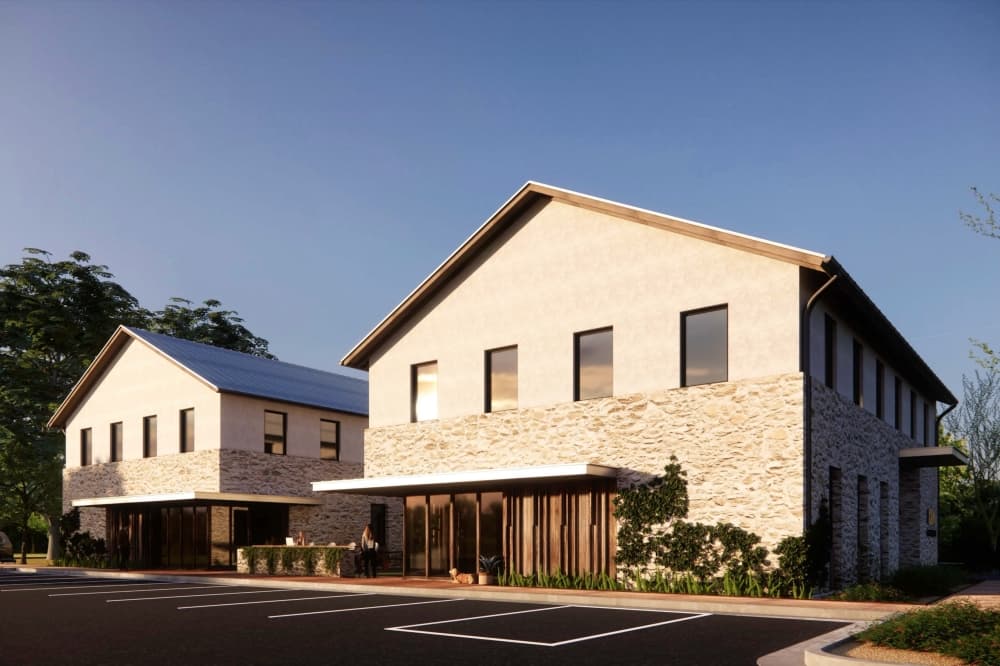 New home of John King Construction, future office rental being built in Round Rock