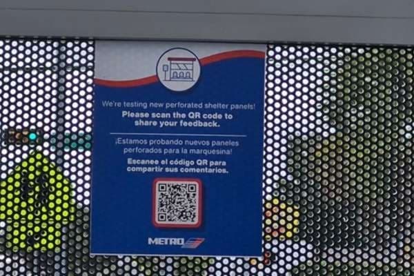 signage on a bus shelter