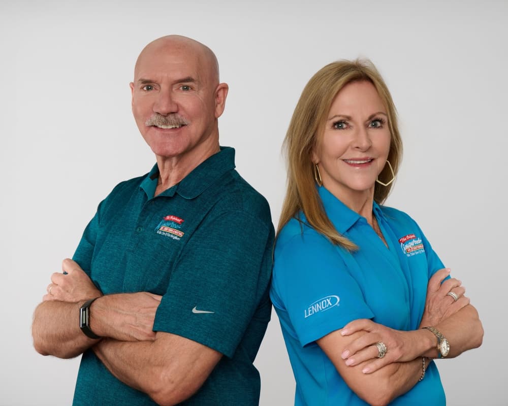 Original Kingwood AC & Heating owner and founder Stephanie Marquard (right) is pictured with her husband, Kevin Marquard. (Courtesy Original Kingwood AC & Heating)