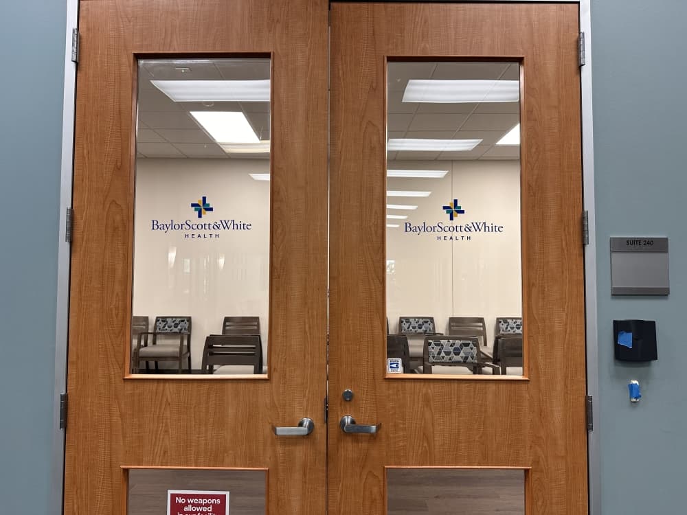 The doors for the new Baylor Scott & White clinic in Highland Village.