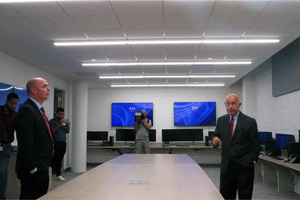 inside of the new Houston police station