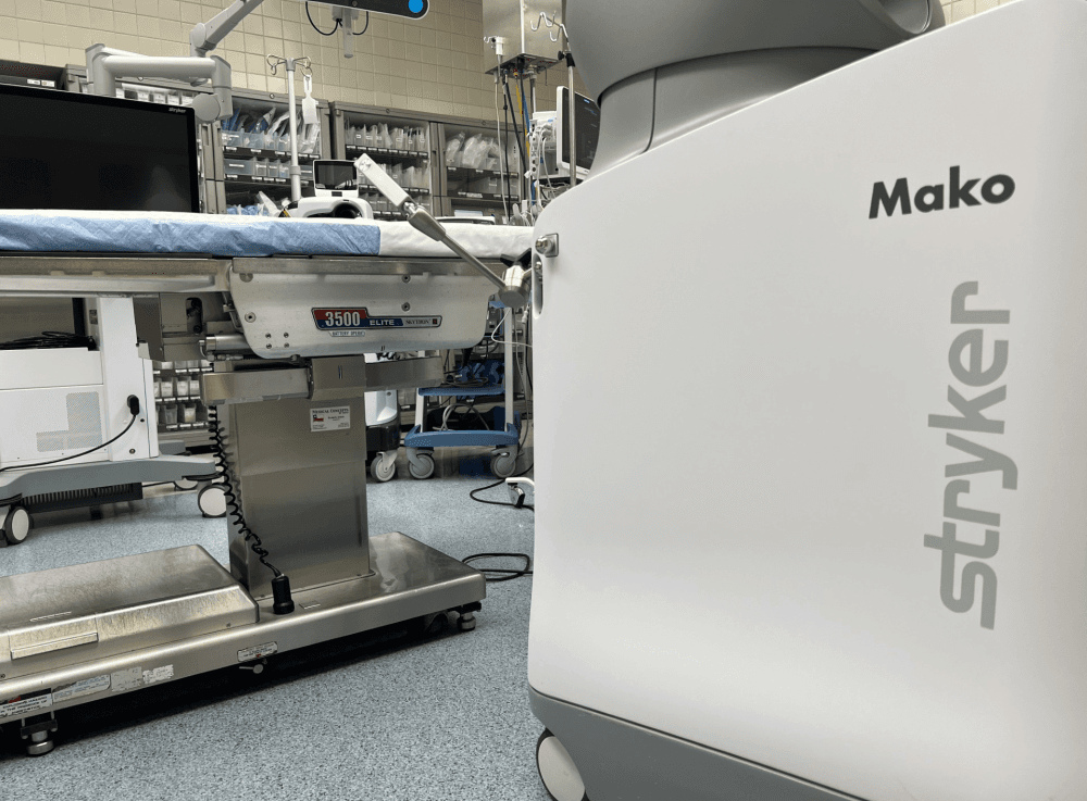 Precision robotic tool for joint replacement surgery at CHRISTUS Santa Rosa Hospital-New Braunfels. 