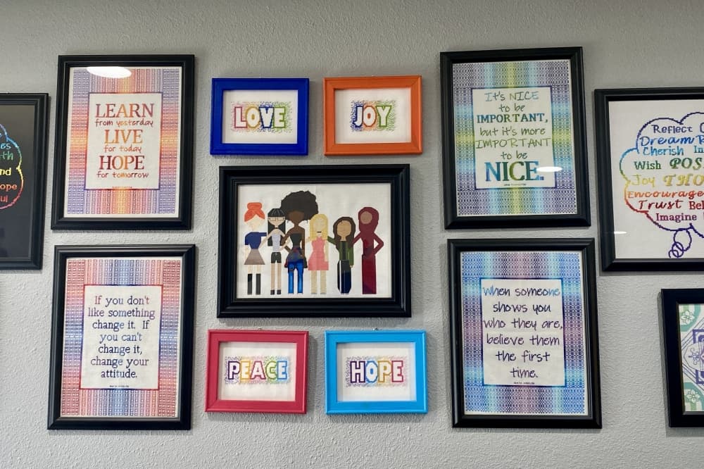 Across The Stitch offers personal consultations for customers looking to place an order. (Katlynn Fox/Community Impact)