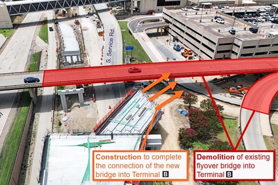 Dallas Fort Worth International Airport road work will cause detours through April 2026