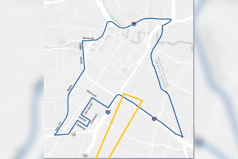 map of downtown Houston