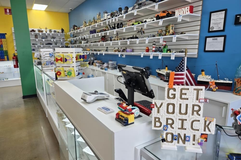 Bricks and minifigs store interior