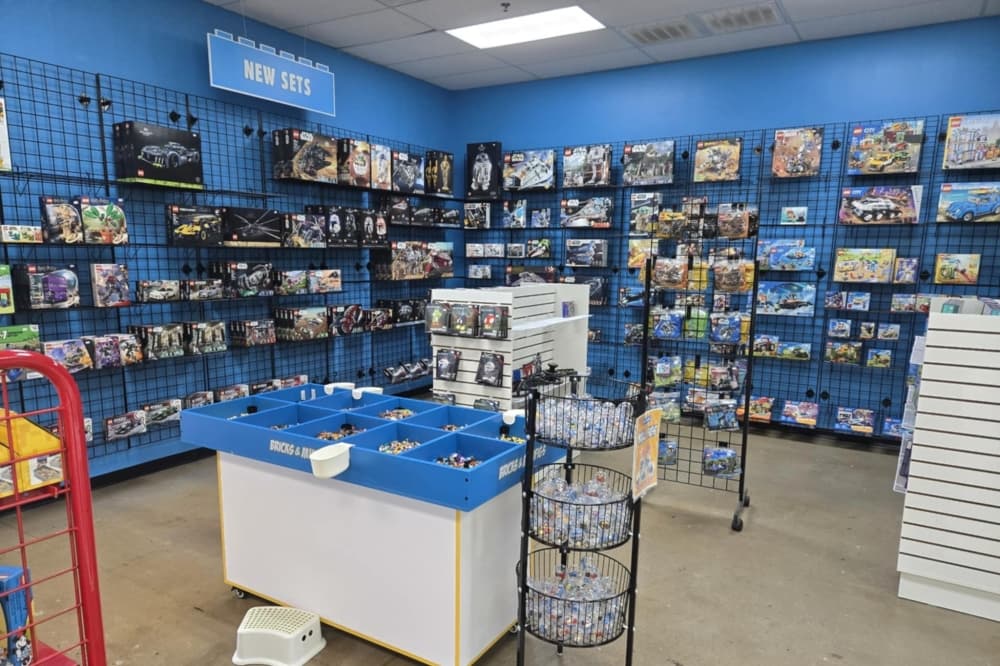 Bricks and minifigs store interior
