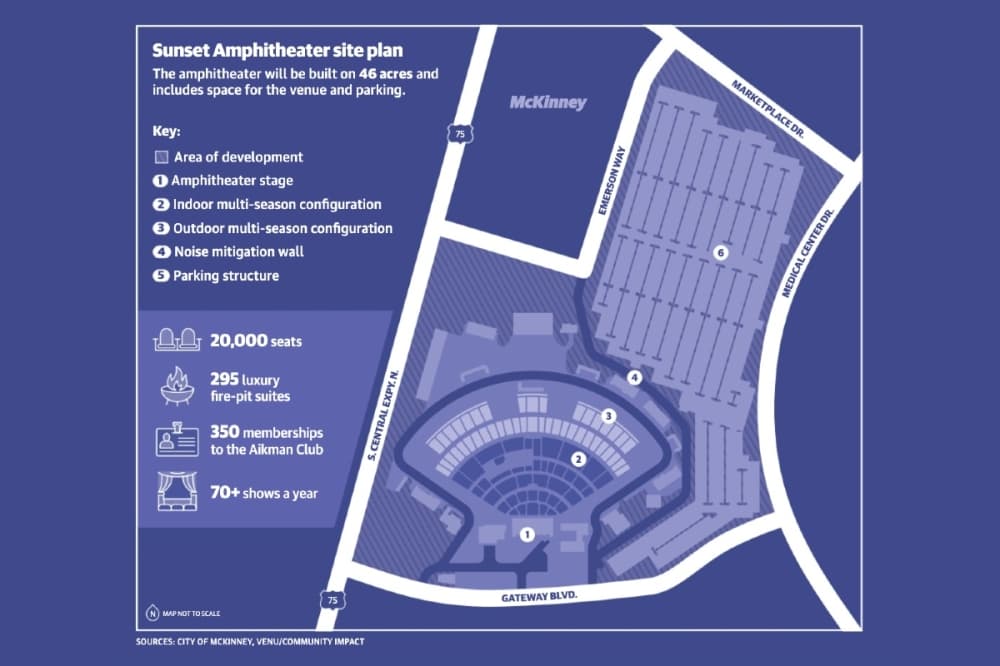 Sunset amphitheater map graphic
