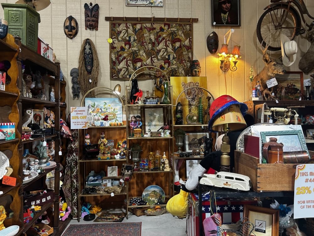 Madrid uses a vendor-based model to stock her shelves. Vendors can earn commission on items sold through the antique mall, with rates varying by booth size. (Brooke Sjoberg/Community Impact)