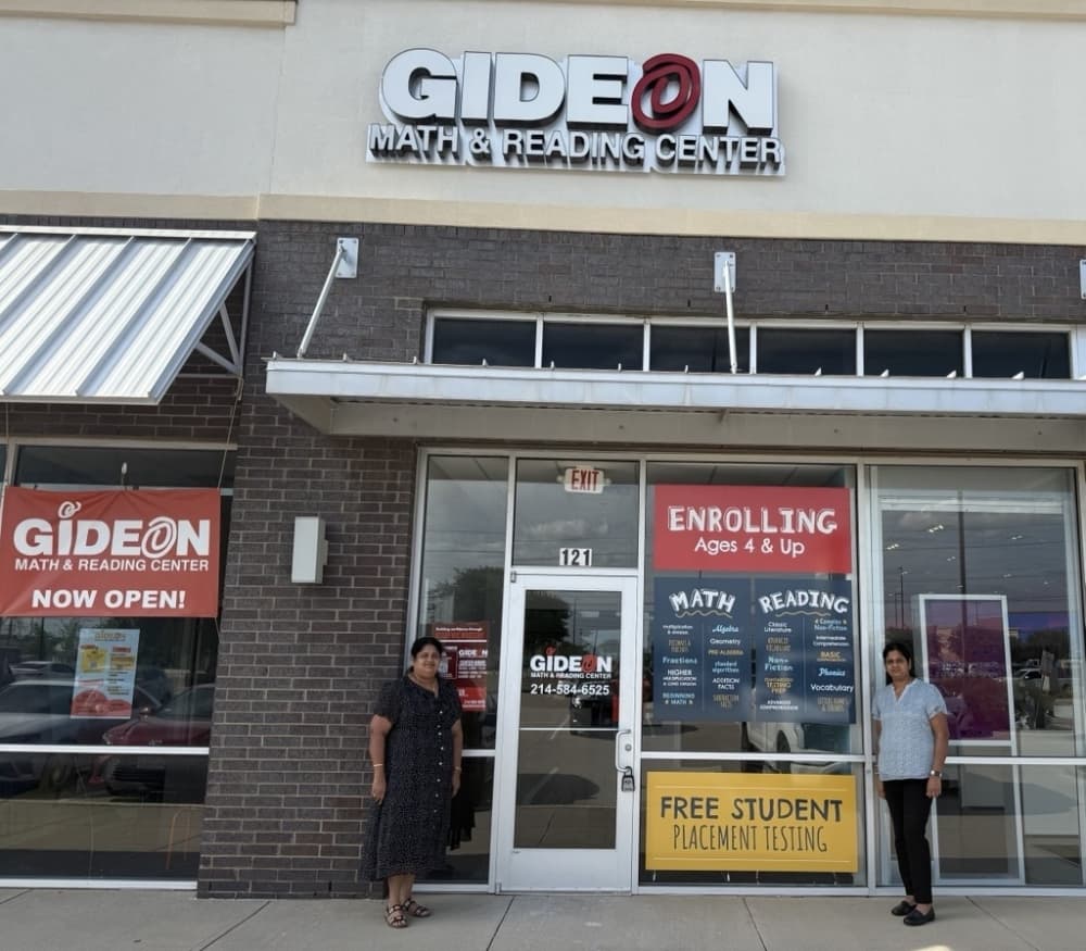 The storefront and owners of Gideon Math and Reading Center in north Fort Worth.