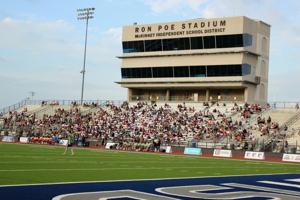 Ron Poe Stadium with people in the stands