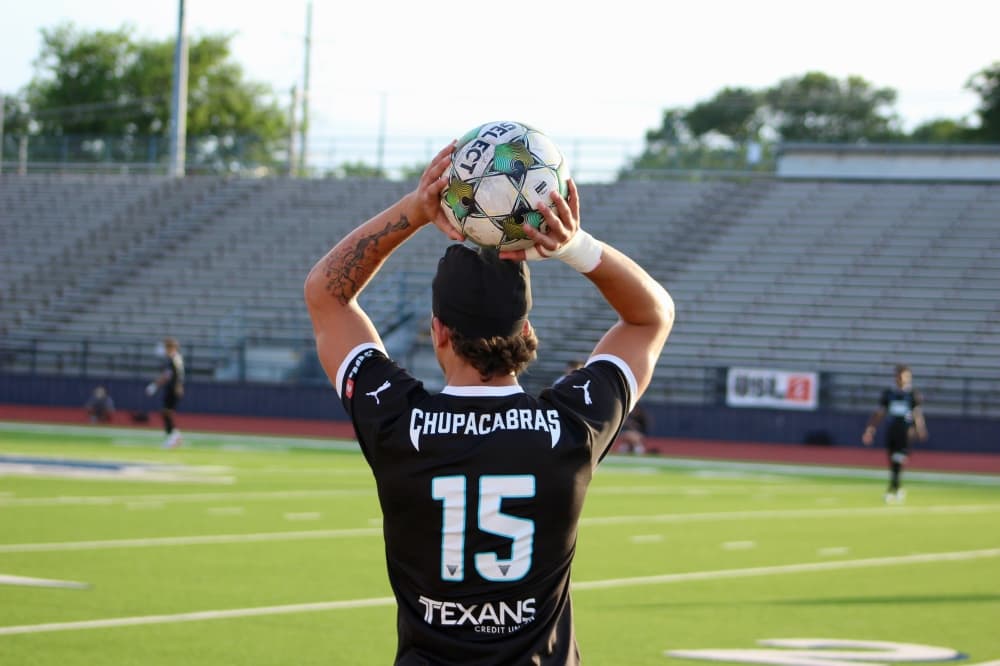 McKinney Chupacabras FC player throwing a ball