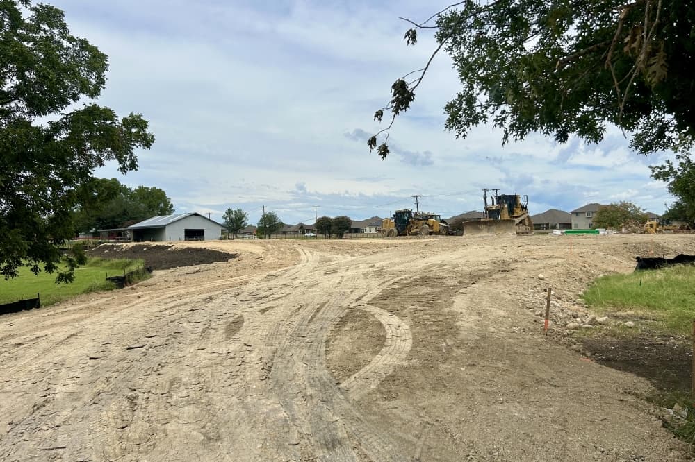 New retail strip under construction on Kelly Lane