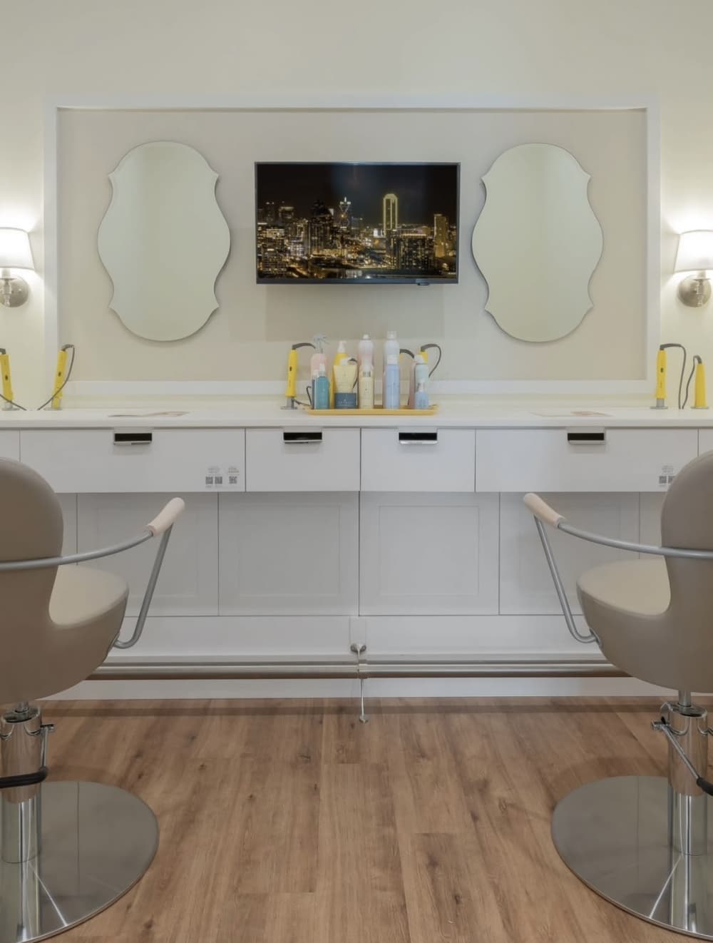 Salon stations inside Drybar in Highland Village