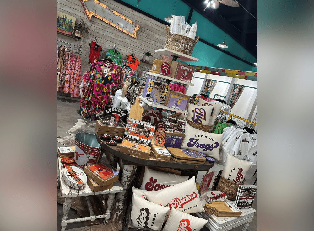 Boutique storefront in historic Tomball, where visitors can shop small and discover one-of-a-kind local treasures.