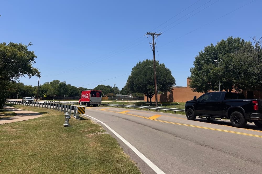 Keller Public Works Department installs guardrails along Bear Creek Parkway