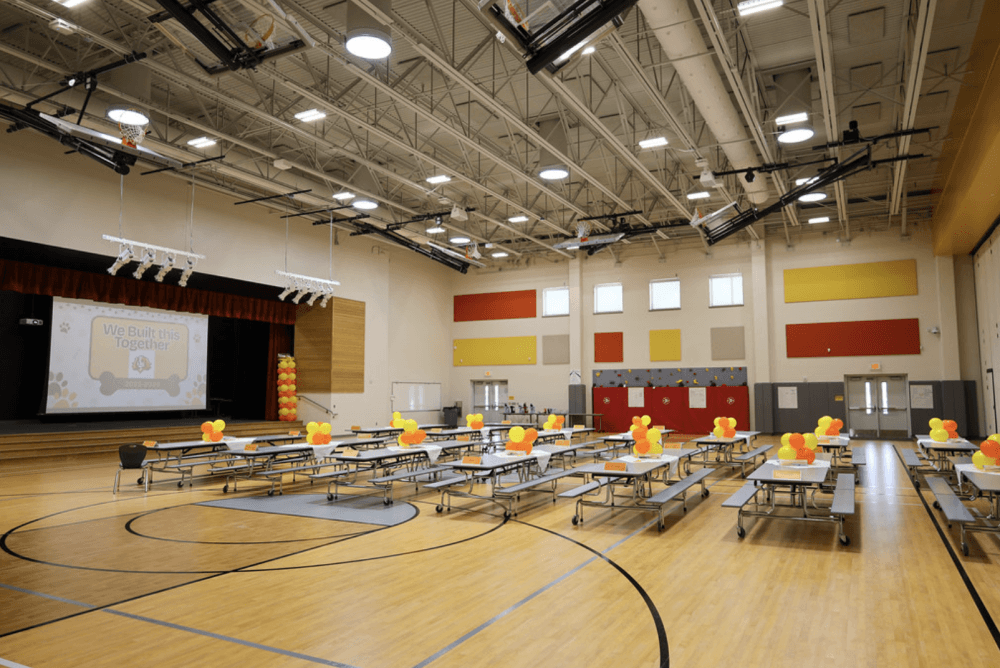 The school features a gymnasium, allowing for student exercise and flex space. (Courtesy Katy ISD)