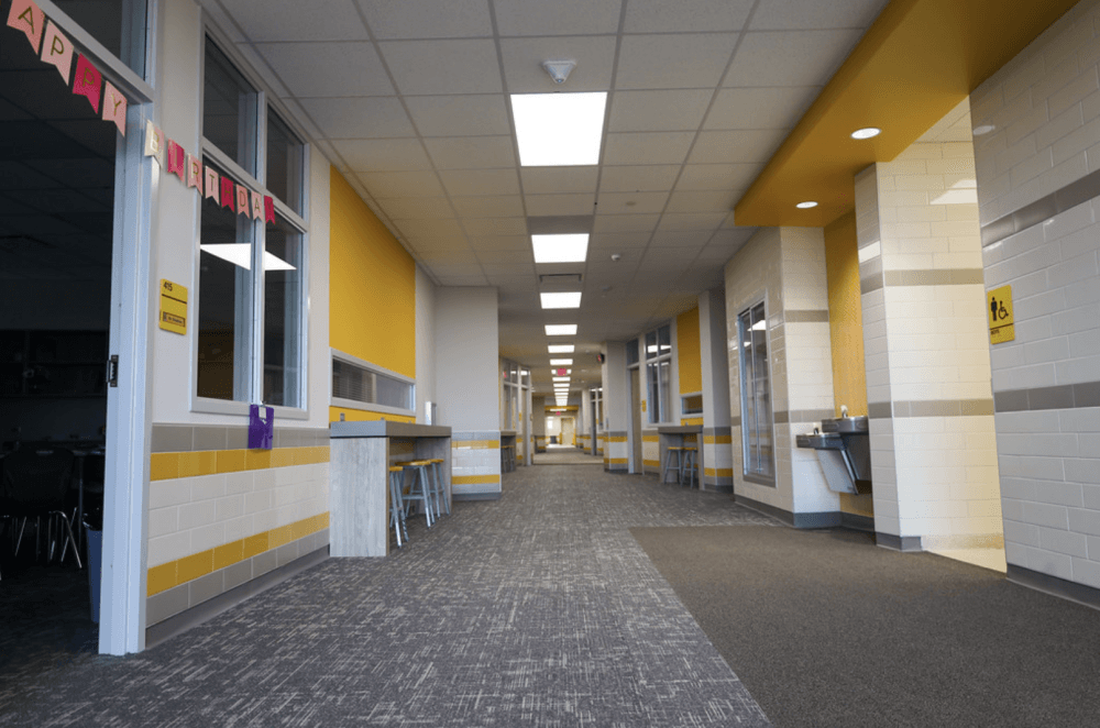The school features its two campus colors including yellow and orange. (Courtesy Katy ISD)