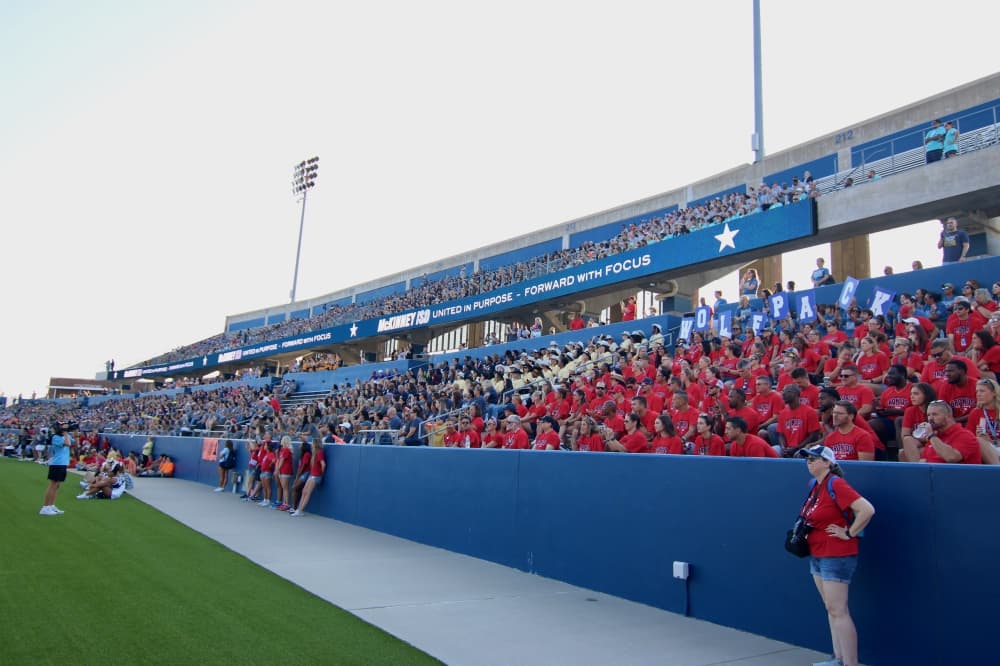 McKinney ISD teachers and staff in a crowd