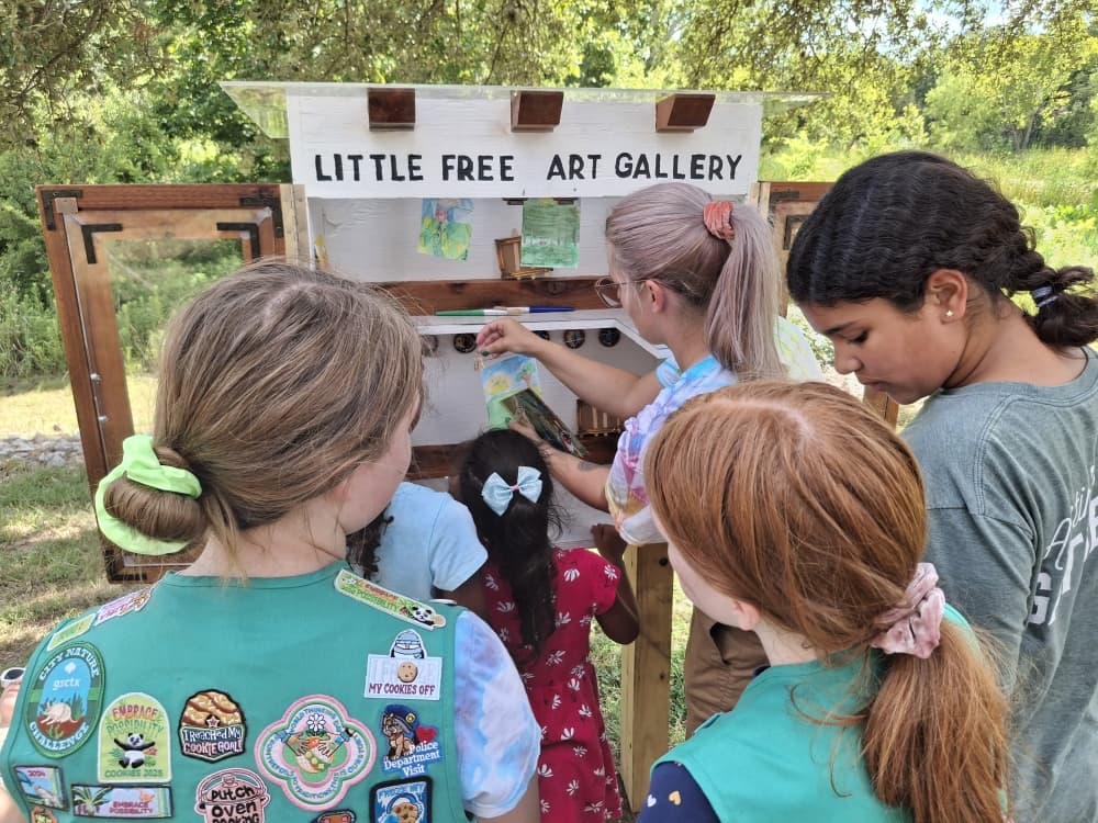 The art gallery features art pieces intended for the community to share. (Courtesy LHSU Junior Girl Scout Troop 2065)