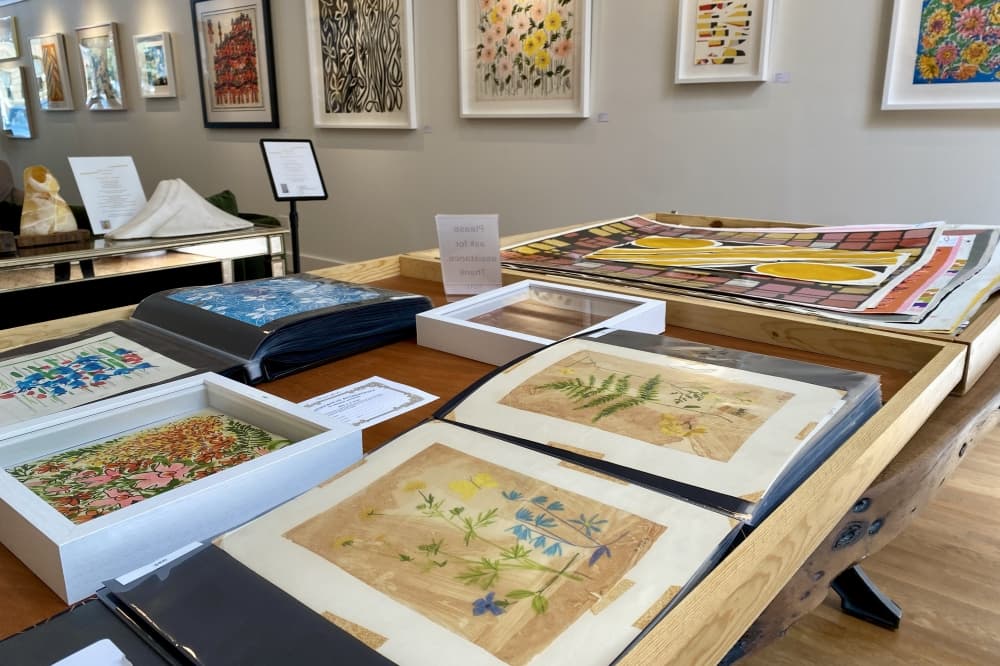 There are an estimated 13,000 original works in Neumann's archives, including sketches and watercolor paintings, which are on sale at the gallery. (Katlynn Fox/Community Impact)