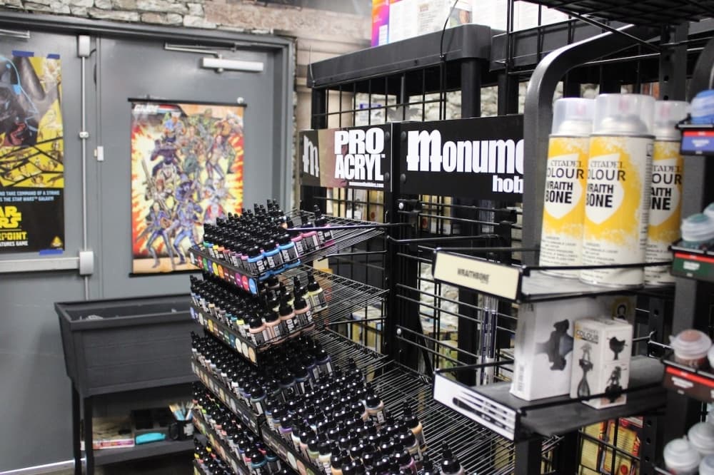 The business sells paint supplies for action figures at Hole in the Wall Hobbies. (Andrew Creelman/Community Impact)