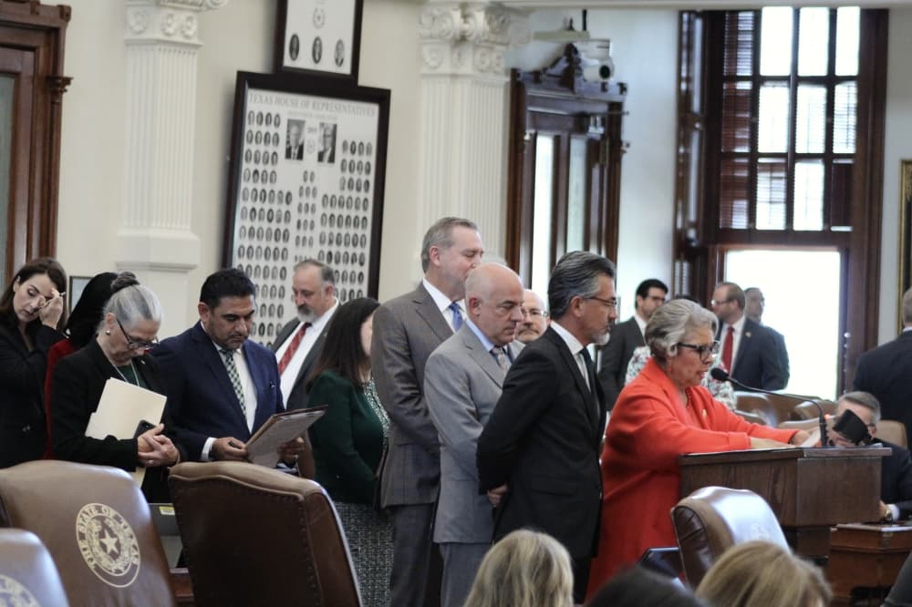 Texas House lawmakers line up to ask questions about the redistricting plan behind Rep. Senfronia Thompson, D-Houston. (Hannah Norton/Community Impact)