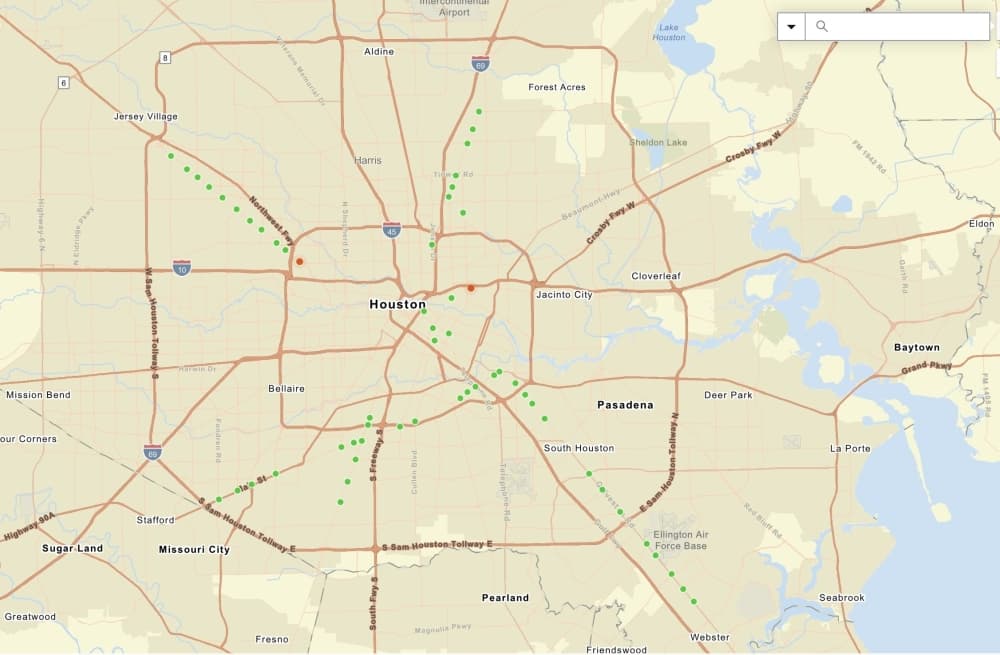 screenshot of map