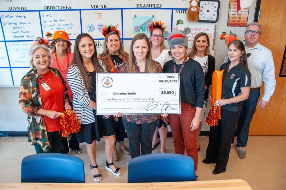 Teachers at Hutto High School received a grant to help pay for an outdoor classroom program. (Courtesy Hutto Education Foundation)