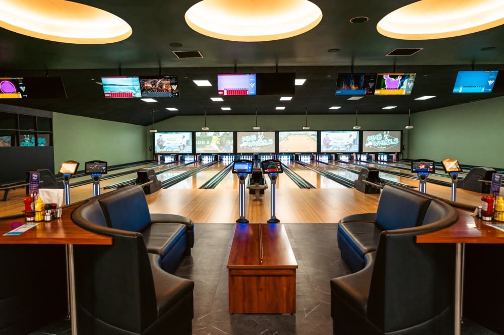 An image of the bowling area of the business. 