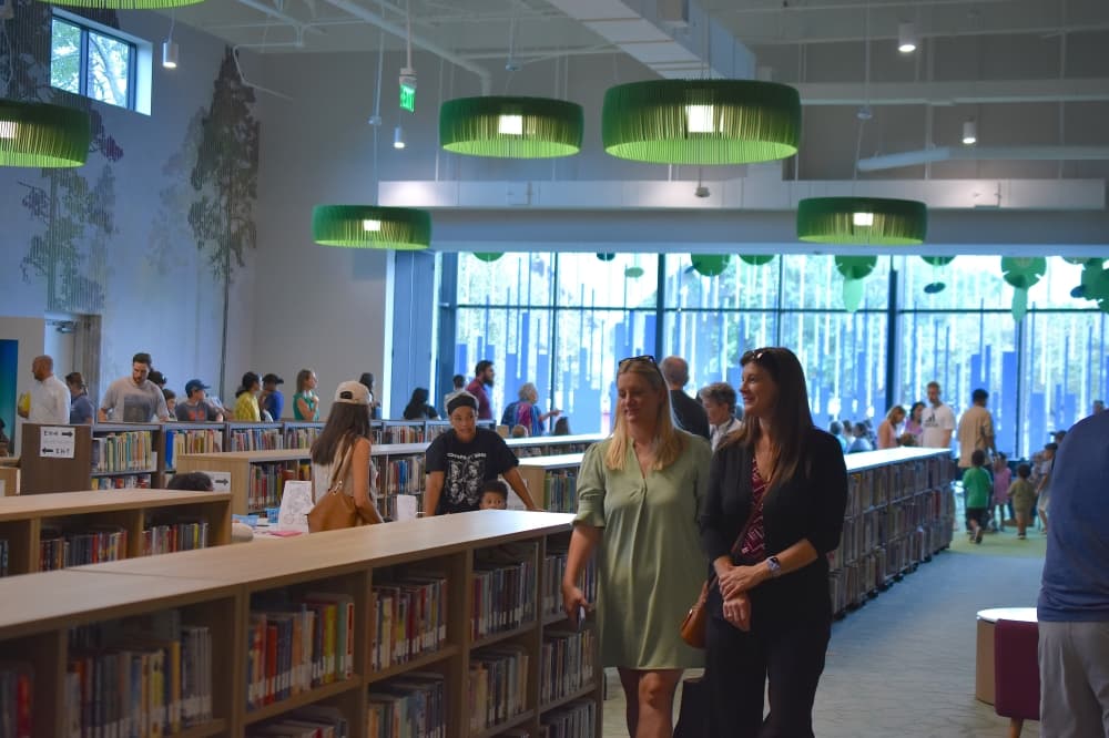 people in a library