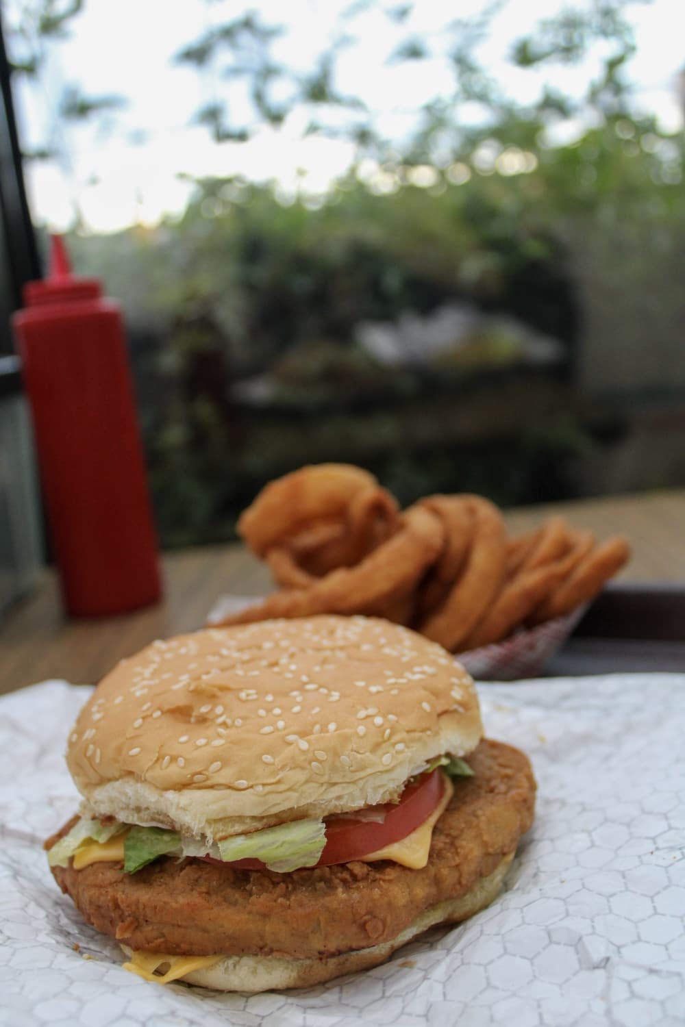 An image of the steak burger served at the business. 