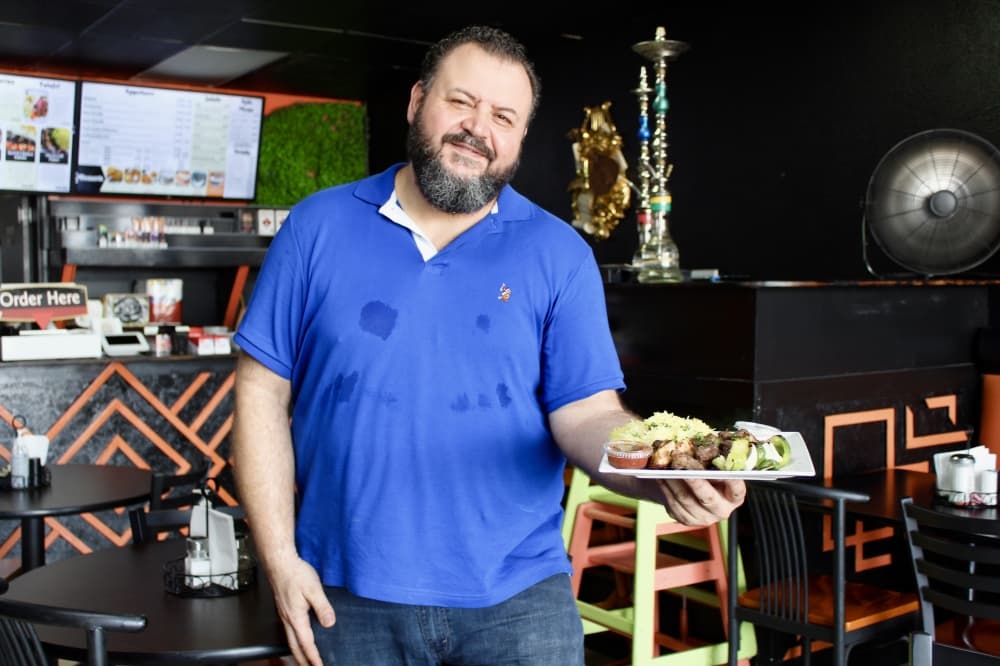owner with food