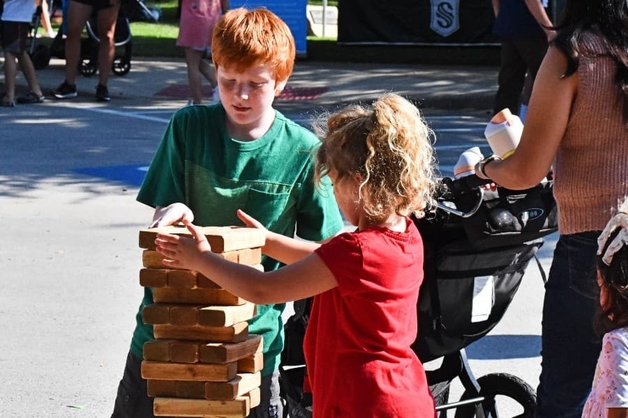 Two children playing 