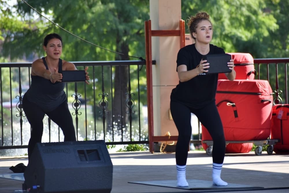 yoga workouts in a park 