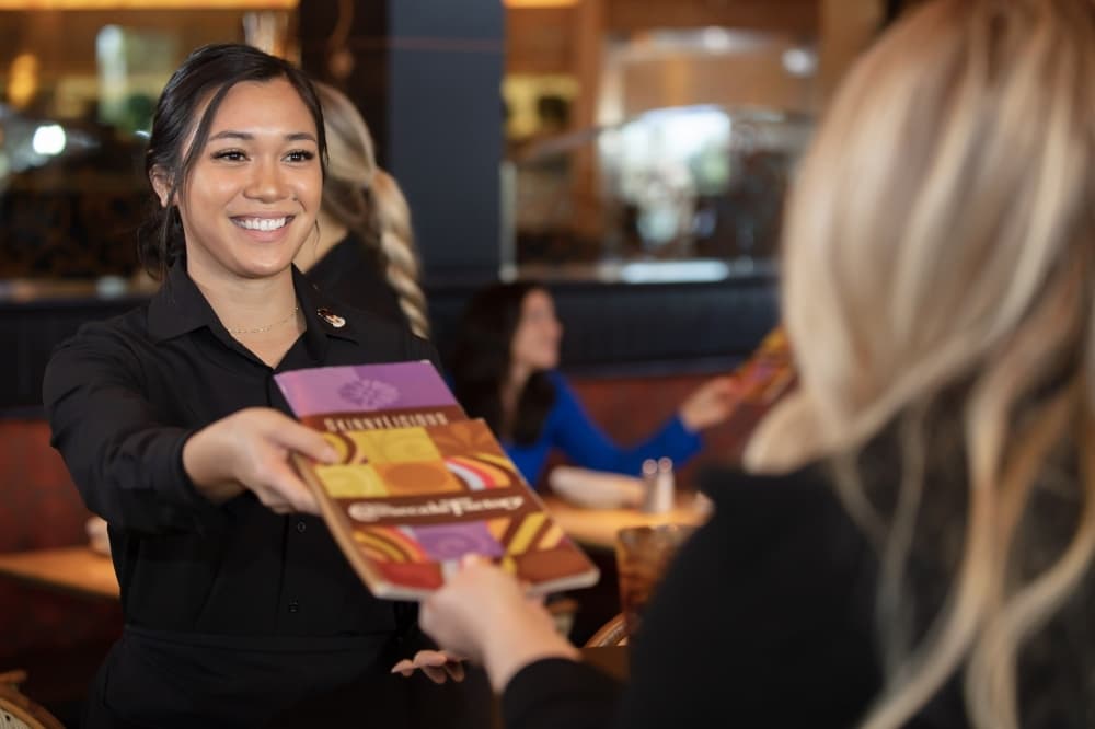 employee with menu