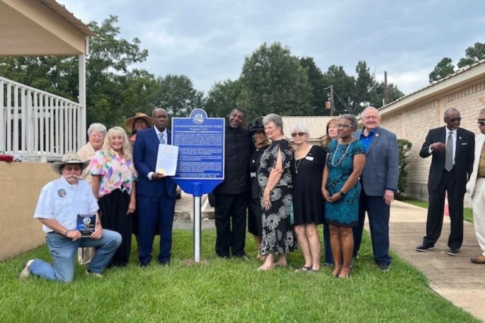 The Montgomery County Historical Commission dedicated a county historical marker to Mount Pleasant Missionary Baptist Church on Sept. 7. (Courtesy Montgomery County Historical Commission)