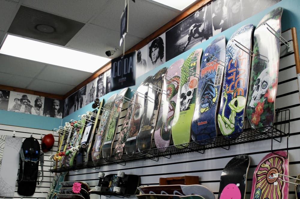 Skate boards are the latest product addition Sound Revolution offers. (Jovanna Aguilar/Community Impact)