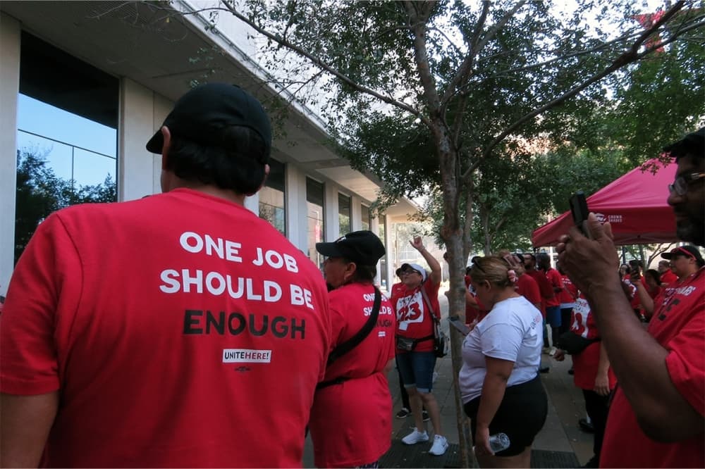 Hilton Americas-Houston workers demand higher pay amid 20-day strike