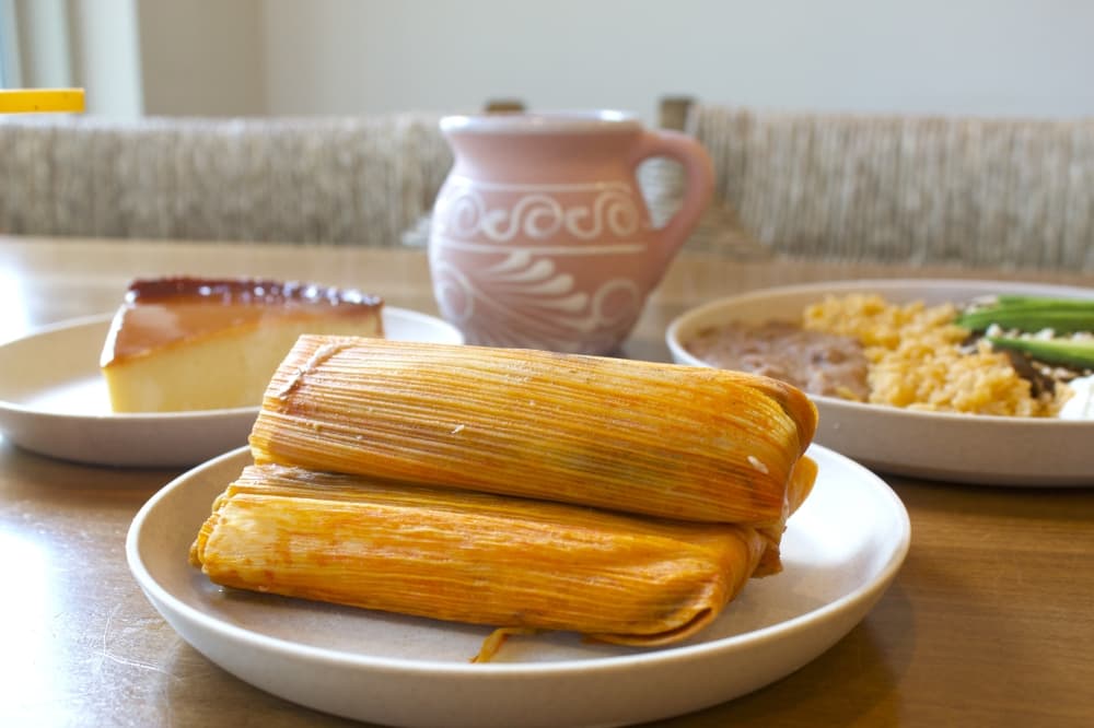 The menu features many different types of tamales, including sweet flavors such as strawberry and sweet potato, as well as more traditional flavors like pork and chicken. (Sienna Wight/Community Impact)