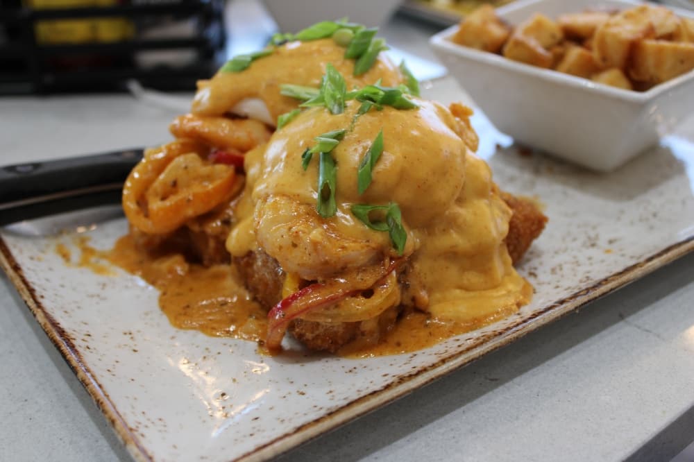 the Cajun Shrimp Benny at the Brunch District