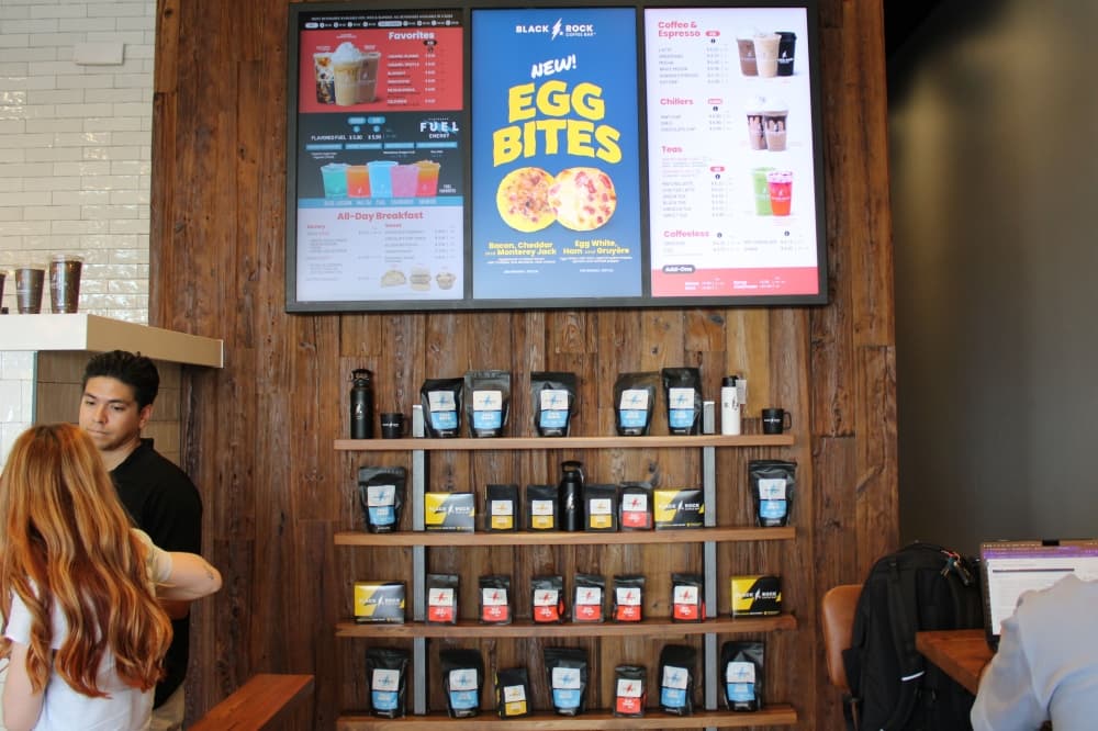 Pictured is the Black Rock Coffee Bar menu.