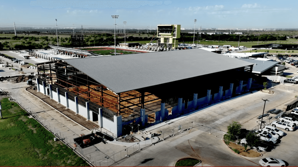 the indoor activity center under construction