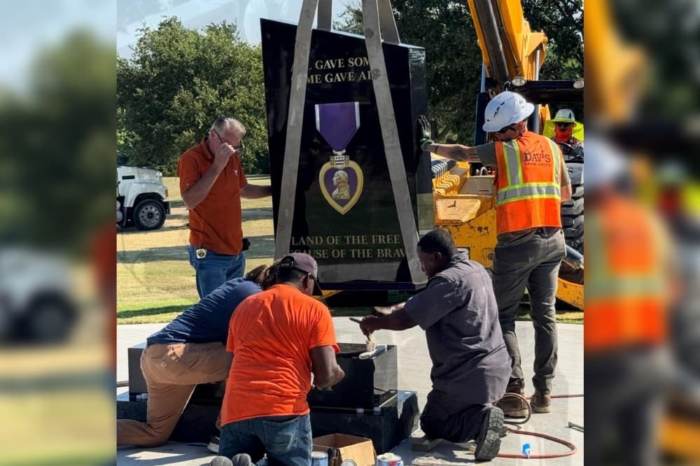 New Purple Heart Monument to honor American heroes is unveiled in Frisco