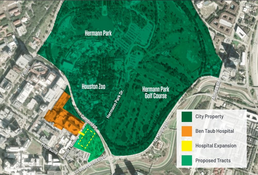 Harris Health eyes Hermann Park land for $410M Ben Taub hospital expansion