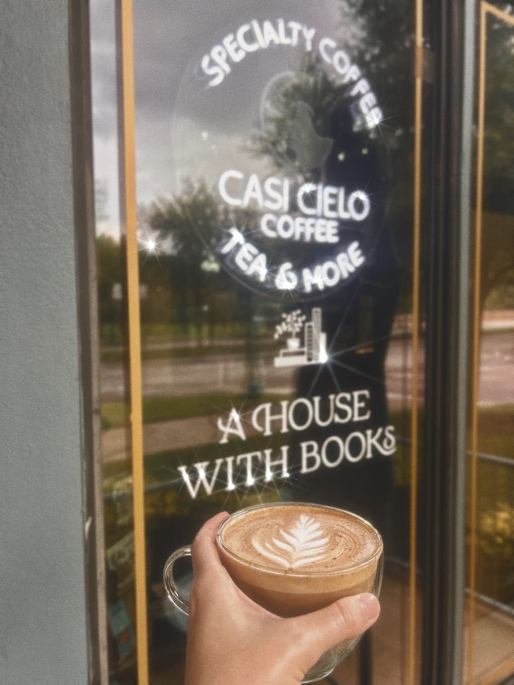 Casi Cielo Coffee signage and drink