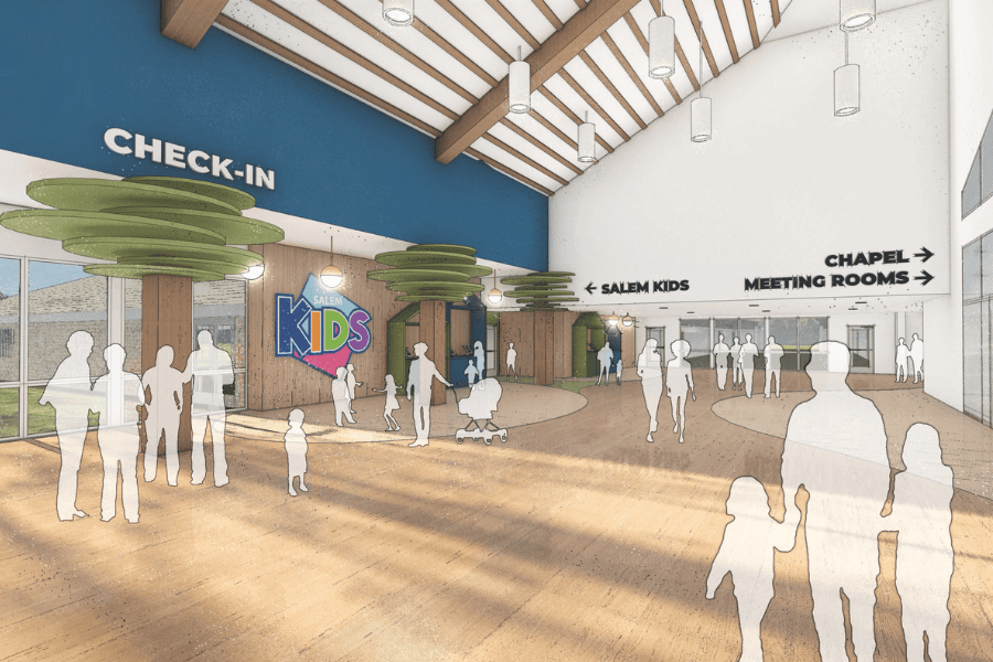 Salem NEXT expansion at Salem Lutheran Church in Tomball adding updated K-8 facilities, preschool, chapel, and outdoor spaces for the growing congregation and community.