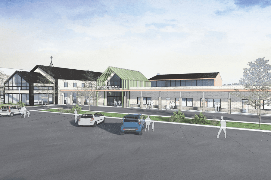 New preschool building at Salem Lutheran Church Tomball as part of the Salem NEXT expansion project to increase capacity and provide modern learning spaces.