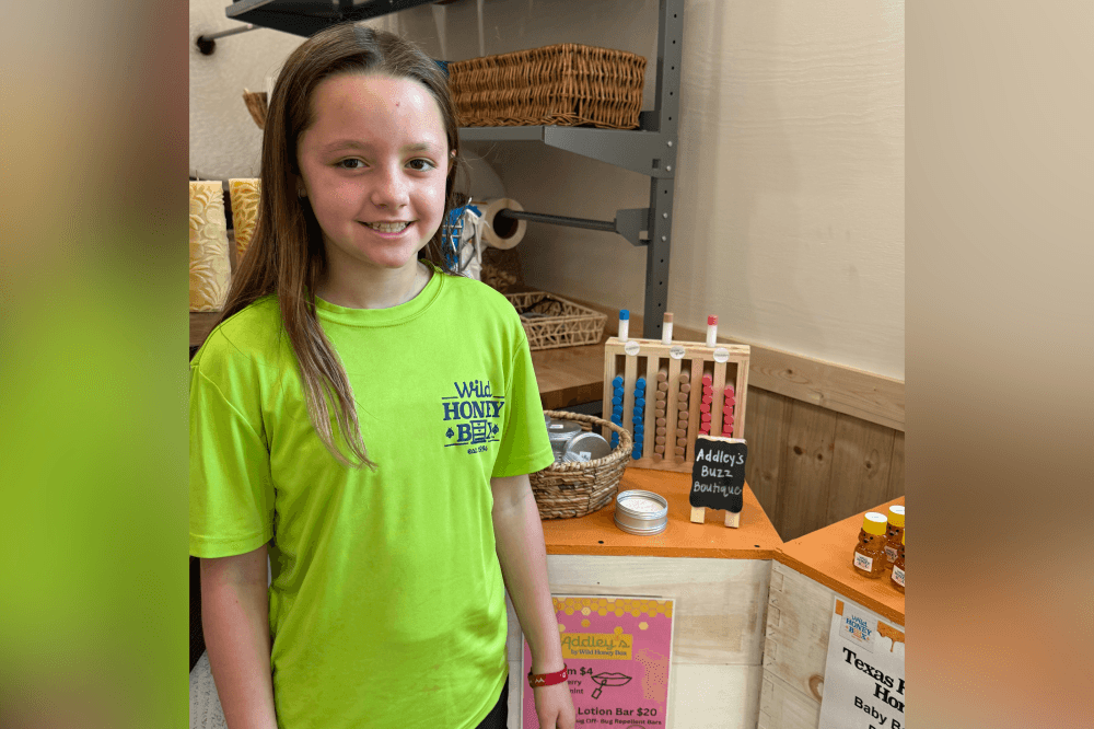 Wild Honey Box family in Montgomery, Texas showcasing raw honey and natural skincare products.